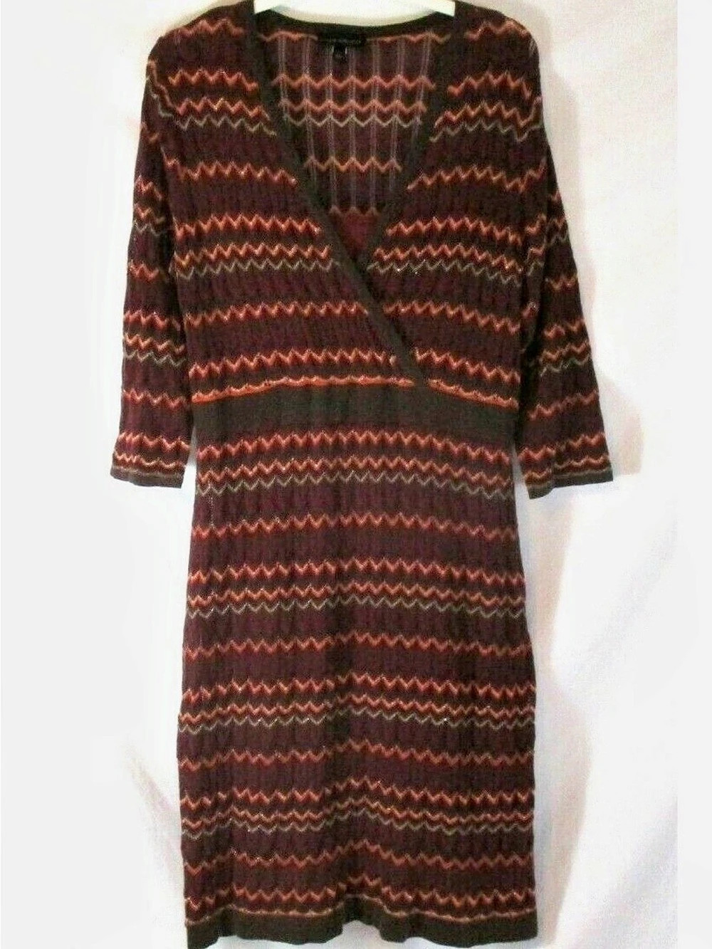 Lane Bryant Pointelle Sheath Dress Sz 14/16 Multi Color 3/4 Sleeve Women